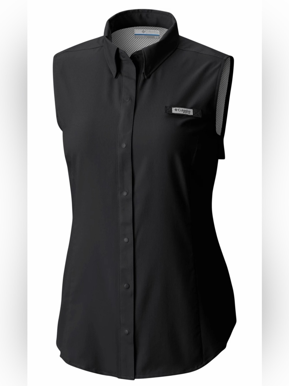 Columbia PFG Tamiami Women's Black Sleeveless Button-Down Fishing Shirt 2X